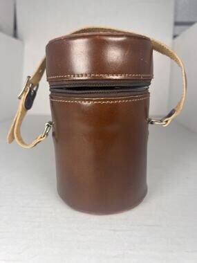 Vintage E. Leitz Leica Brown Leather Lens Case #3 USA